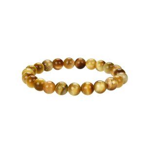 Golden Tiger Eye Gemstone Stretch Bracelet 8mm